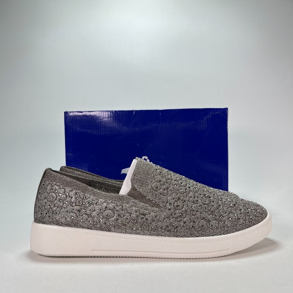 White Mountain Unit Silver Fabric Slip On Sneakers W34223-040 Women's Size 11